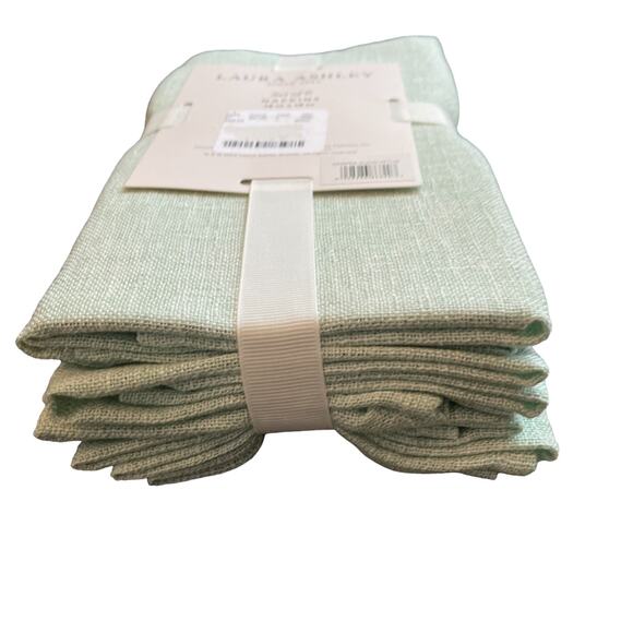 LAURA ASHLEY Spring Chic Mint Green Textured 18X18 Cloth Napkins Set of 6 NEW - Picture 8 of 9